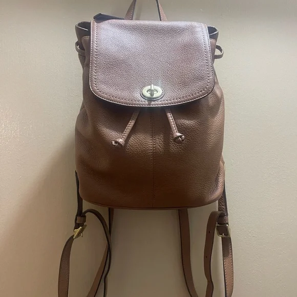 Coach Brown Leather Backpack - Picture 1 of 8